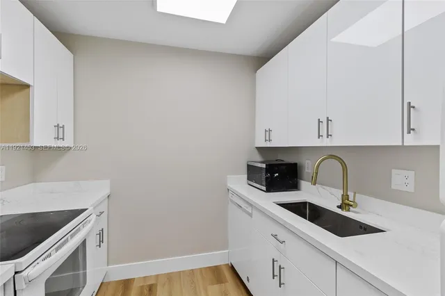 a view of a room that has a window in it