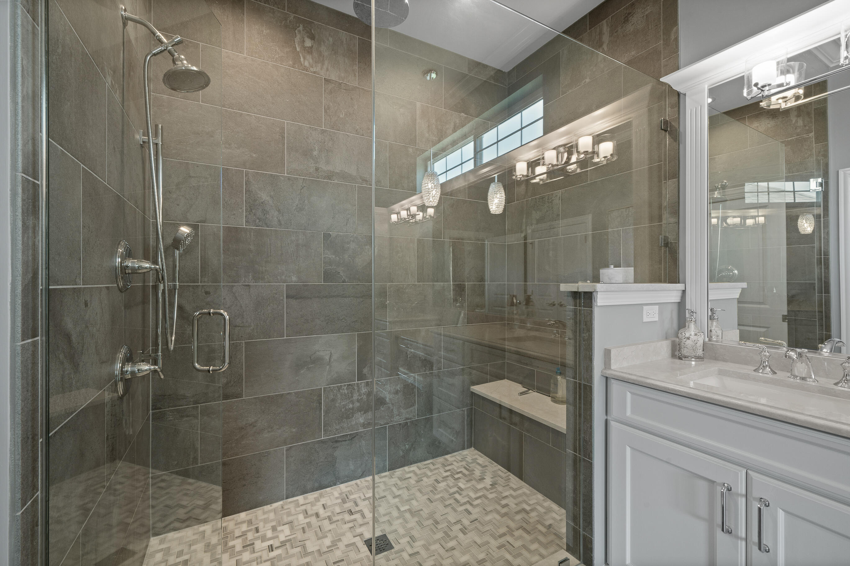 151 Lake Vista Circle, Unit 51 Fontana, WI 53125 - Photo 47 of 80 Custom tile and shower doors