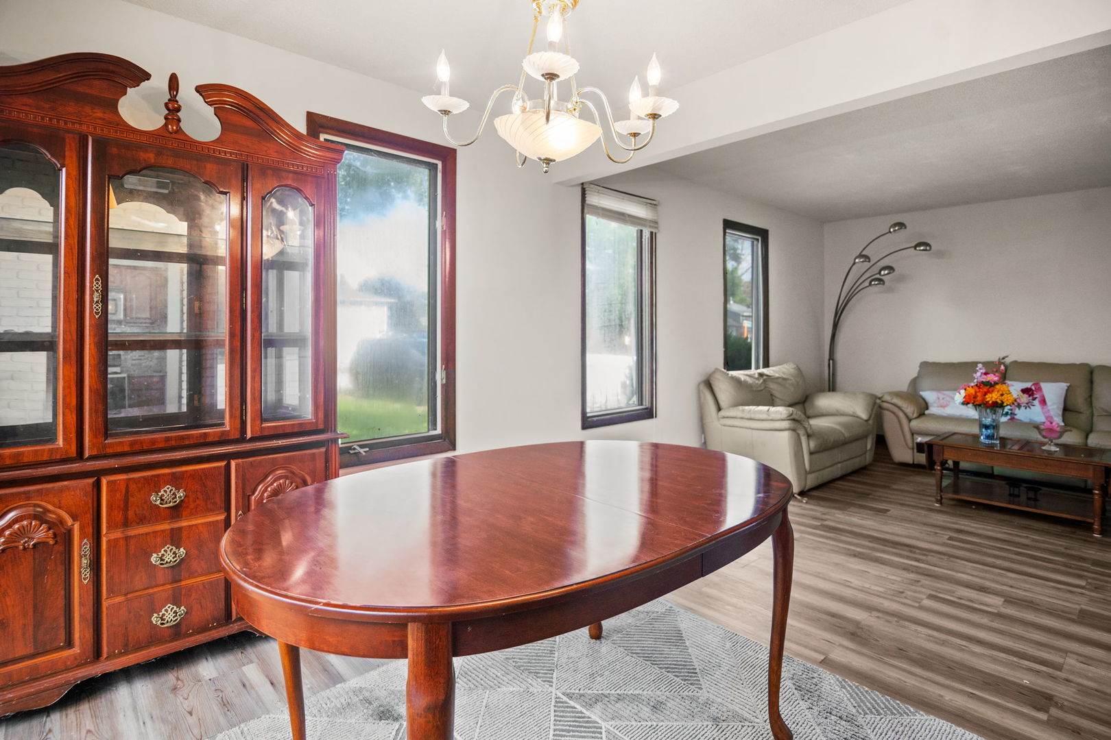 S064 Calvin Court Wheaton, IL 60187 - Photo 9 of 25 a living room with furniture a window and a chandelier