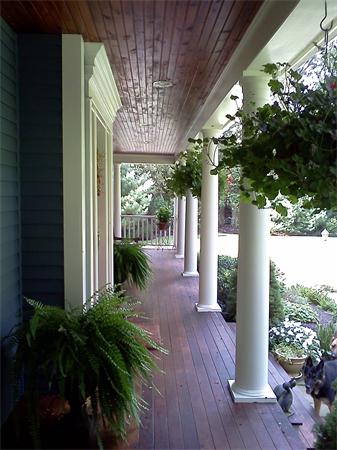 17 B Old Topsfield Road Boxford, MA 01921 - Photo 22 of 29 a view of a porch with plants and garden