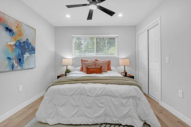 a backyard of a house with seating space