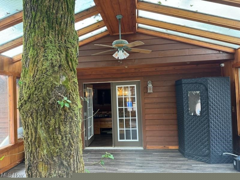 46136 Carlisle Road Lisbon, OH 44432 - Photo 25 of 48 Entrance to property featuring ceiling fan and a wooden deck