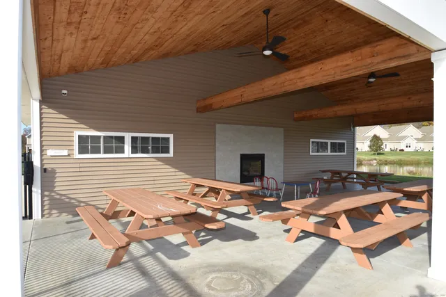 a outdoor space with furniture