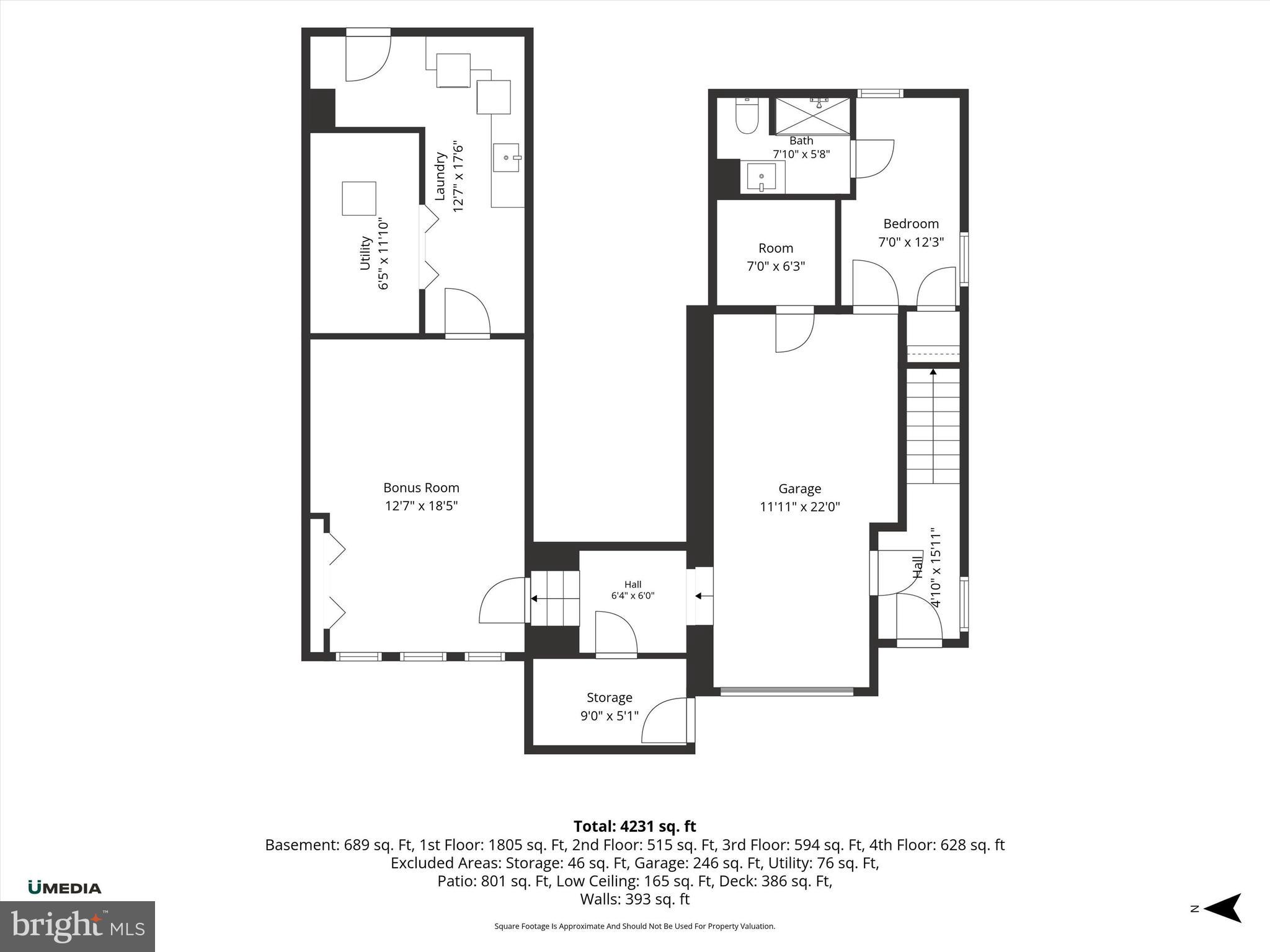 1525 35th Street Northwest Washington, DC 20007 - Photo 43 of 43 Lower Level Floor Plan