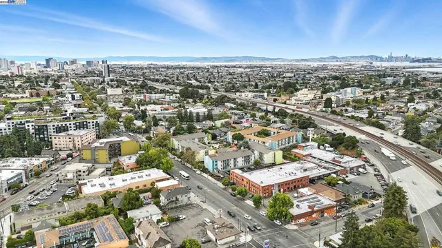 an aerial view of a city