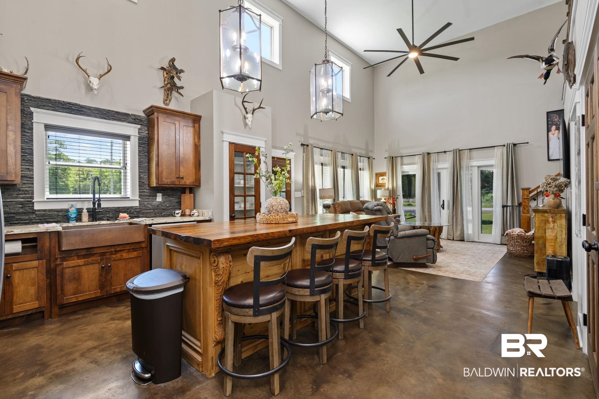 11025 Creax Road Axis, AL 36505 - Photo 13 of 45 Open-concept kitchen and living area featuring high ceilings