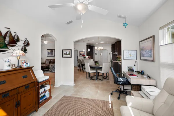 a living room with furniture