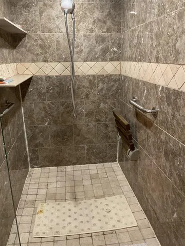 a bathroom with a shower