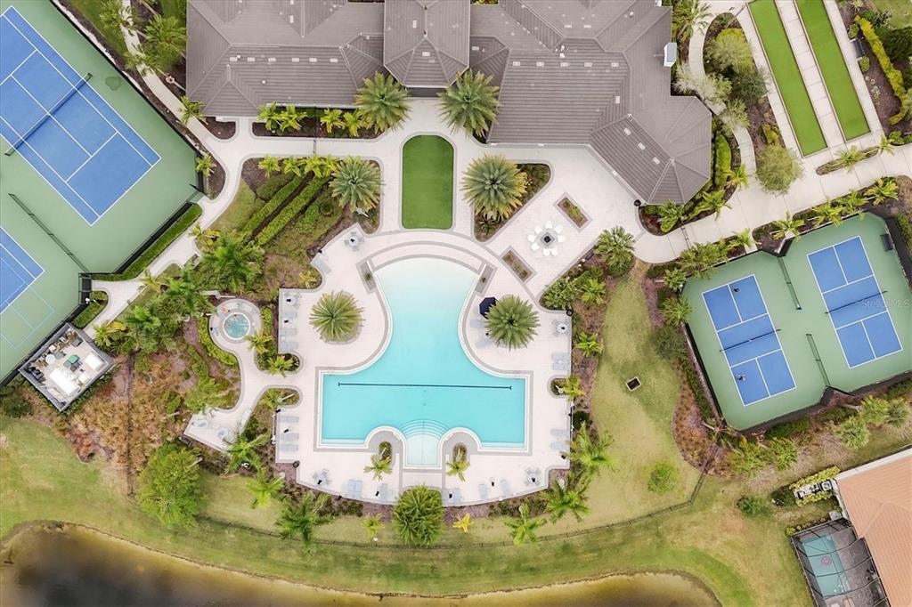 8733 Rain Song Road Sarasota, FL 34238 - Photo 36 of 39 an aerial view of a house with a swimming pool