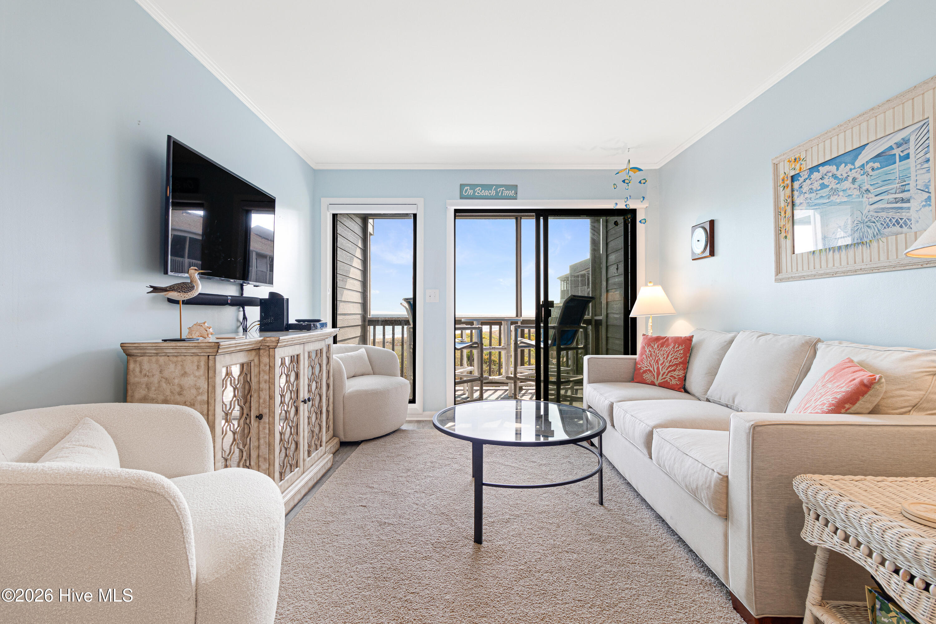 2111 West Fort Macon Road, Unit 248 DUNESCAPE Atlantic Beach, NC 28512 - Photo 16 of 45 Living room with ocean views