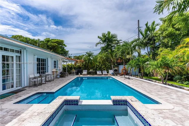 a view of a house with swimming pool