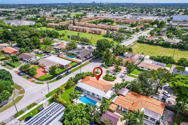 an aerial view of tennis court