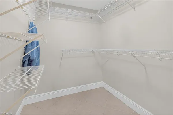 a view of a room with racks on the wall