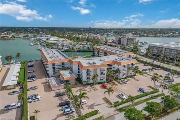 an aerial view of residential building with outdoor space