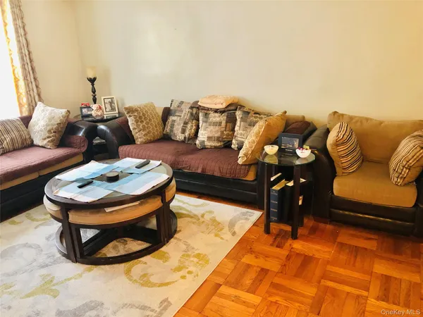 a living room with furniture and a couch