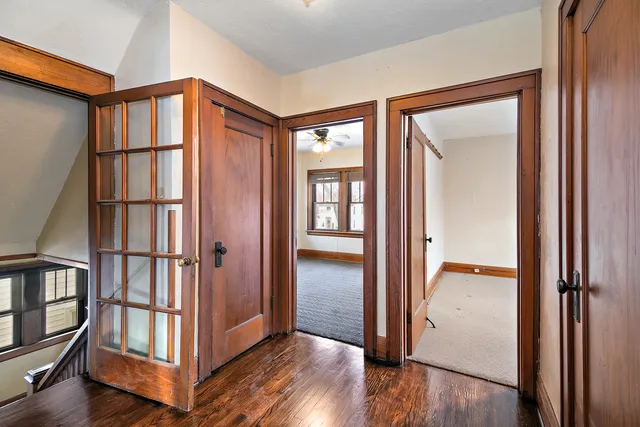 a view of entryway with wooden floor