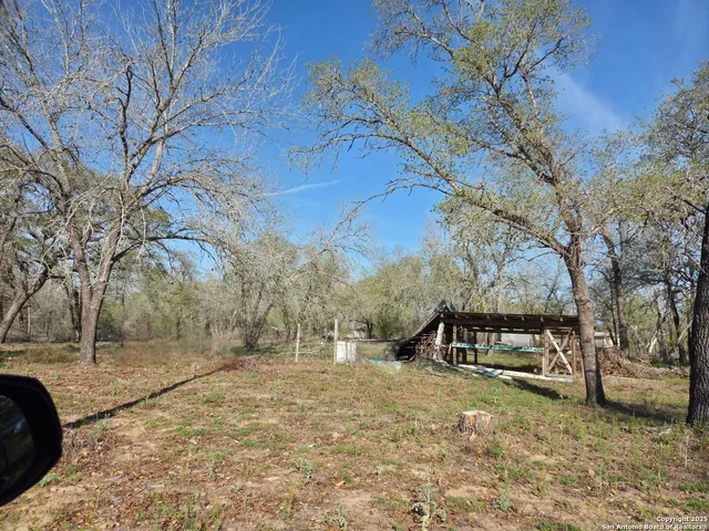 a view of a field with trees