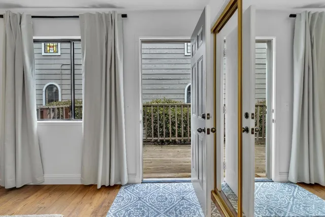 a view of front door with bedroom