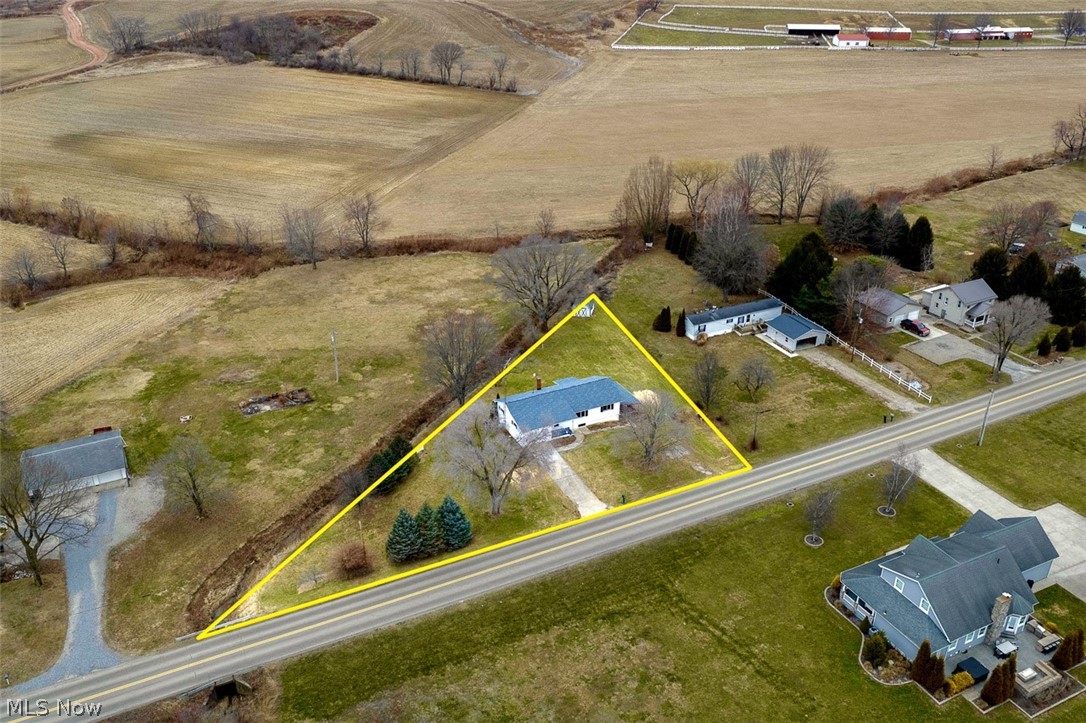 3336 Broad Run Dairy Road Northwest Dover, OH 44622 - Photo 3 of 26 Aerial view of sparsely populated area with property parcel outlined