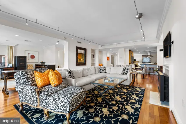 a living room with furniture