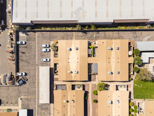 an aerial view of a city