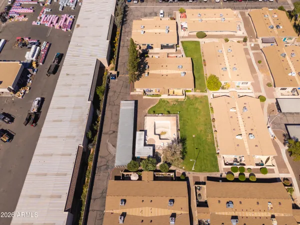 an aerial view of a city