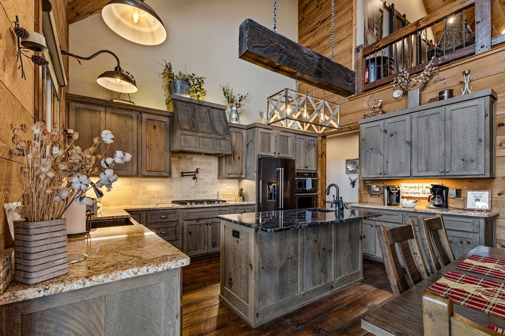 287 Scouts Overlook Lane Morganton, GA 30560 - Photo 19 of 84 a kitchen with stainless steel appliances granite countertop a stove and cabinets