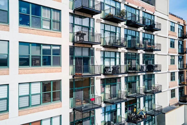 a view of building from balcony