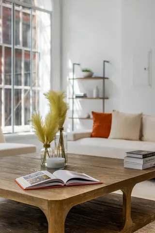 a living room with furniture
