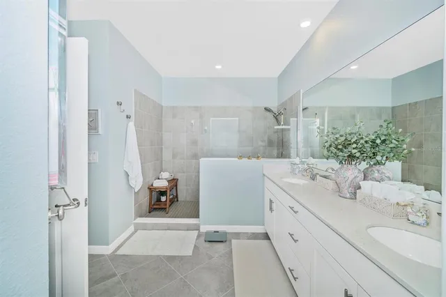 a view of a house with a backyard and garden