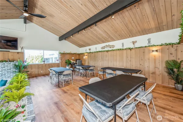 a room with furniture and a table