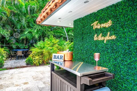 a outdoor view with a sitting space