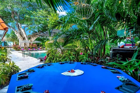 a view of balcony and yard