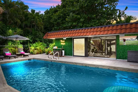 a outdoor space with lots of trees