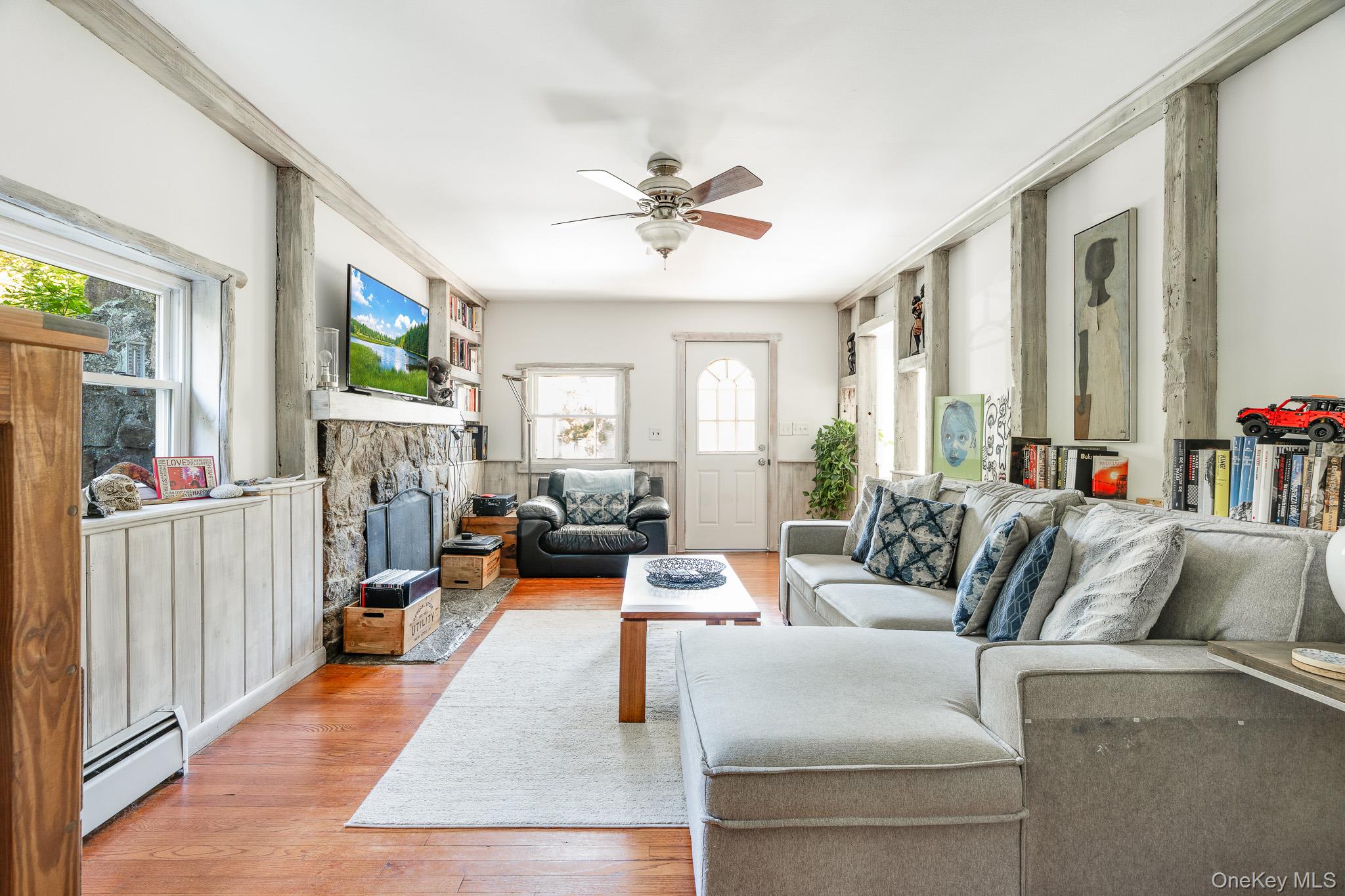 553 Hosner Mountain Road Stormville, NY 12582 - Photo 10 of 36 a living room with furniture fireplace and a flat screen tv