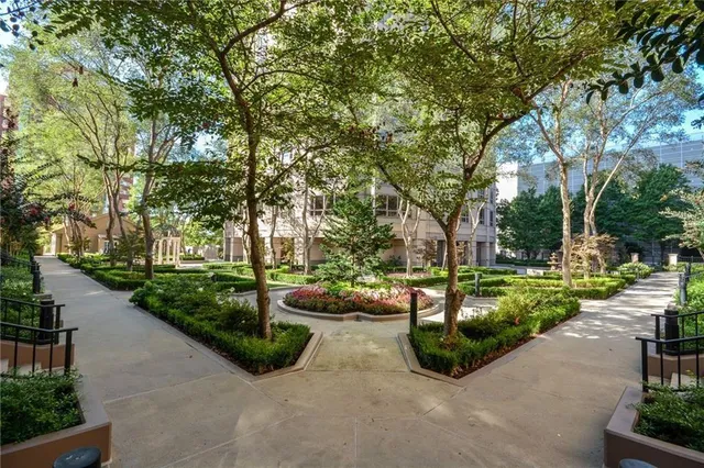 a view of garden with patio