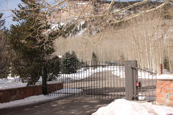 a view of a wrought iron fences