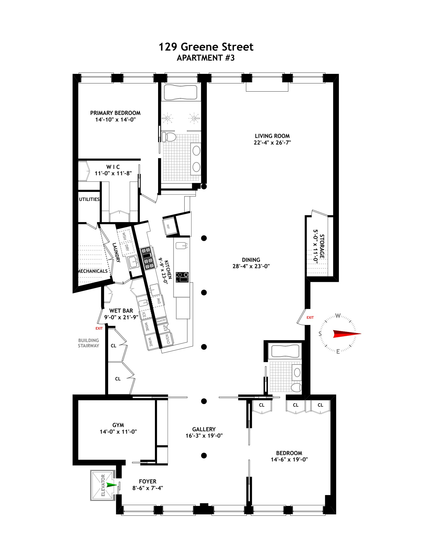 129 Greene Street, Unit 2 Manhattan, NY 10012 - Photo 12 of 12 a picture of a bathroom with a sink and a white wall