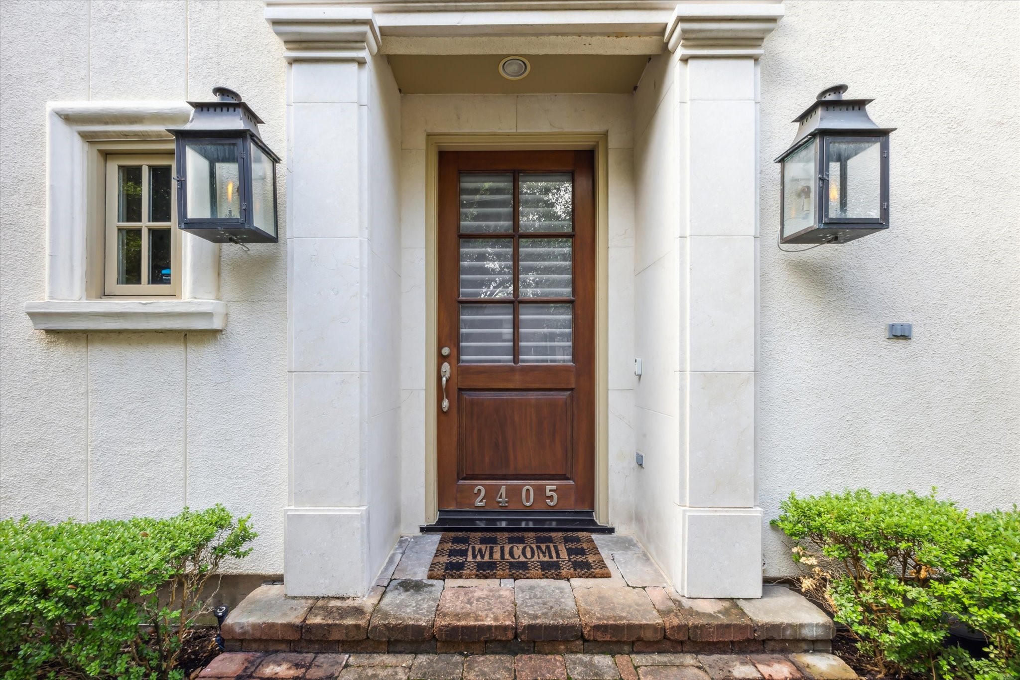 a view of a door of the house