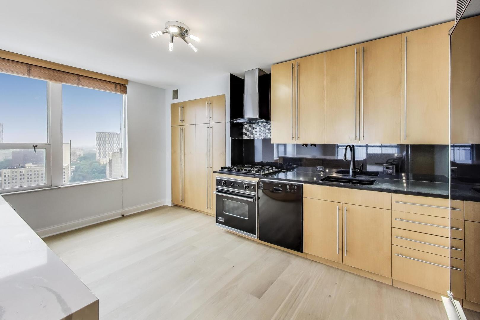 5201 South Cornell Avenue, Unit 20E Chicago, IL 60615 - Photo 7 of 20 a kitchen with stainless steel appliances granite countertop a stove a sink and a refrigerator