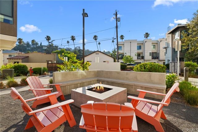 a view of an outdoor seating area