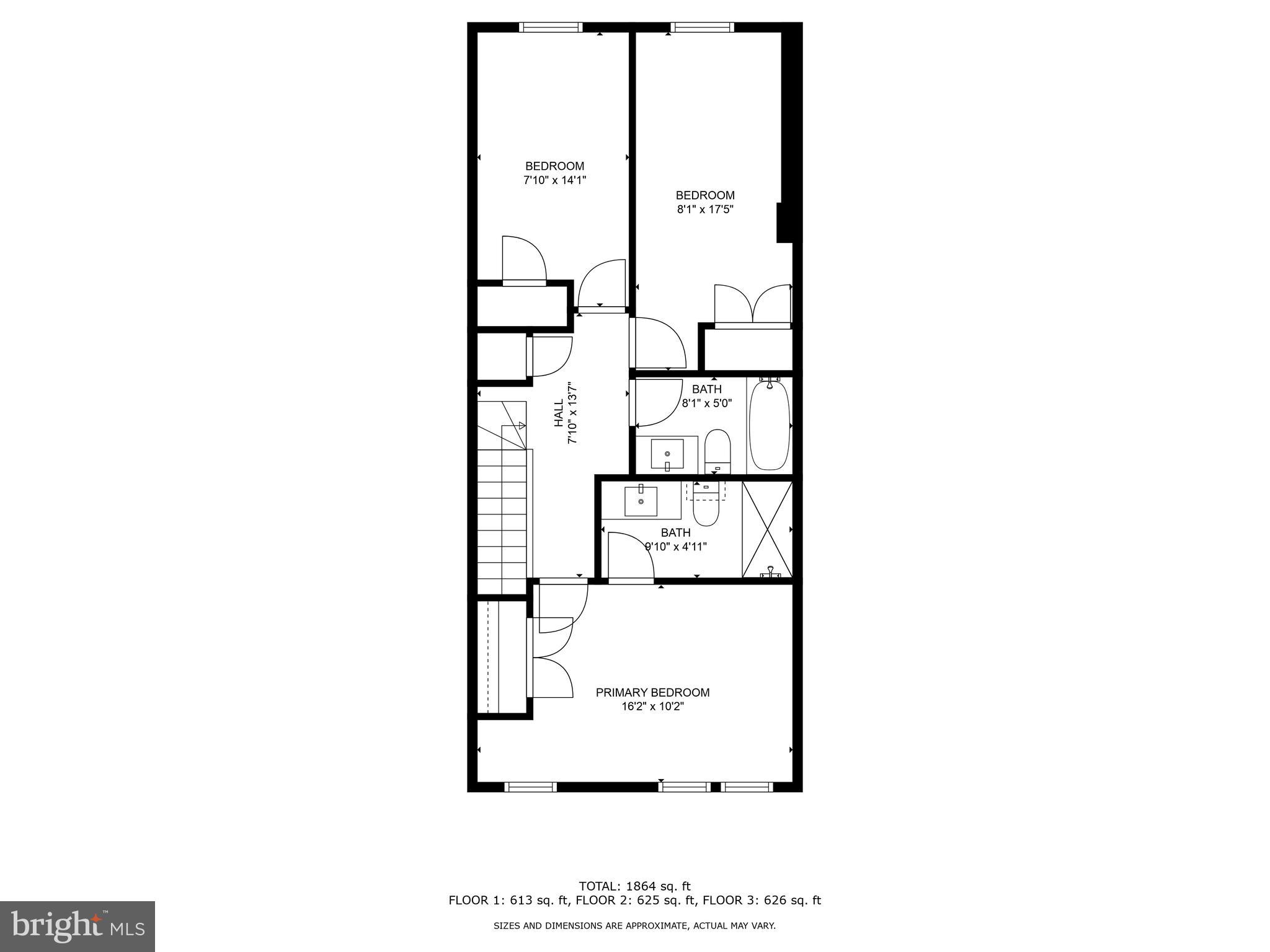 806 Decatur Street Northwest Washington, DC 20011 - Photo 33 of 34 upper level floor plan