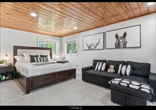 a bedroom with furniture and windows