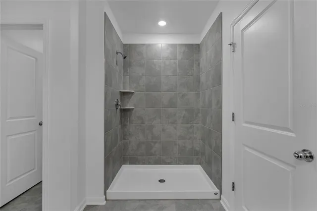 a bathroom with a shower