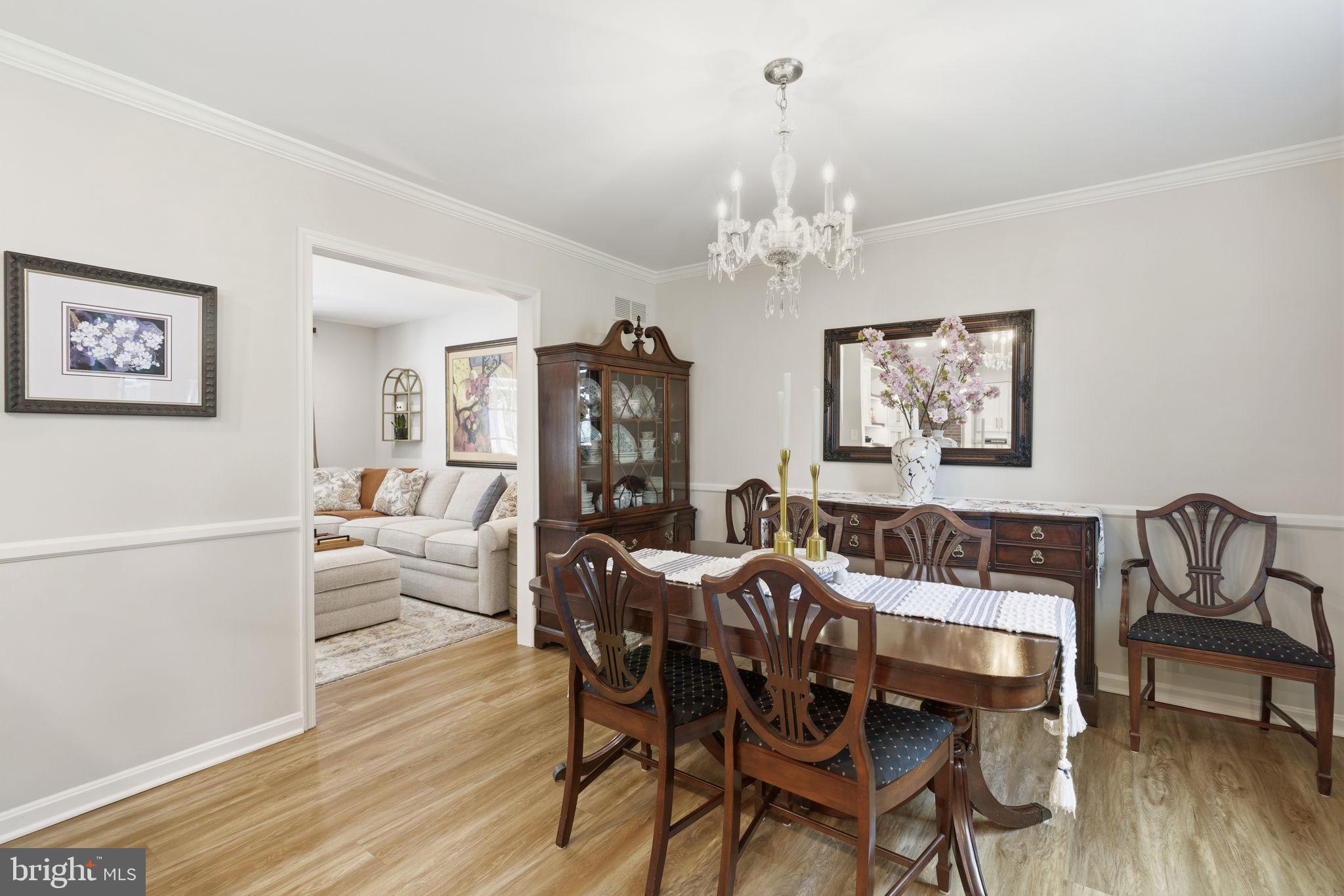 502 North Shamrock Road Bel Air, MD 21014 - Photo 8 of 46 Dining room w/crown molding & chair rail