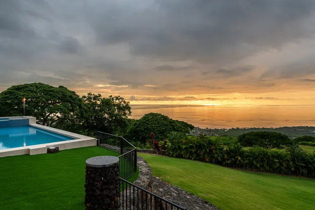 a view of yard with ocean view