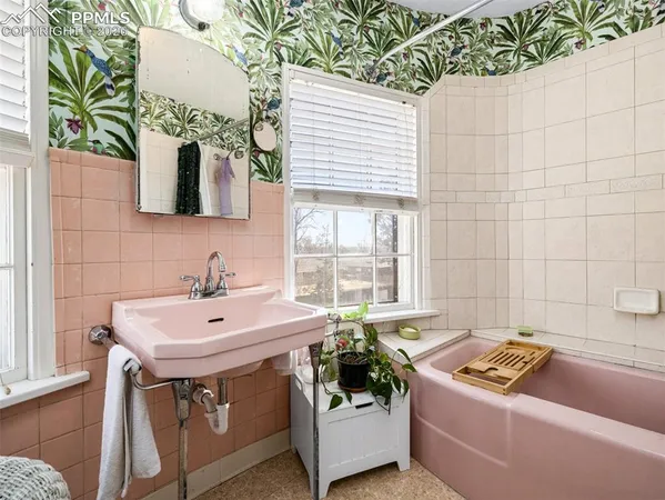 a bathroom with a sink and a bathtub