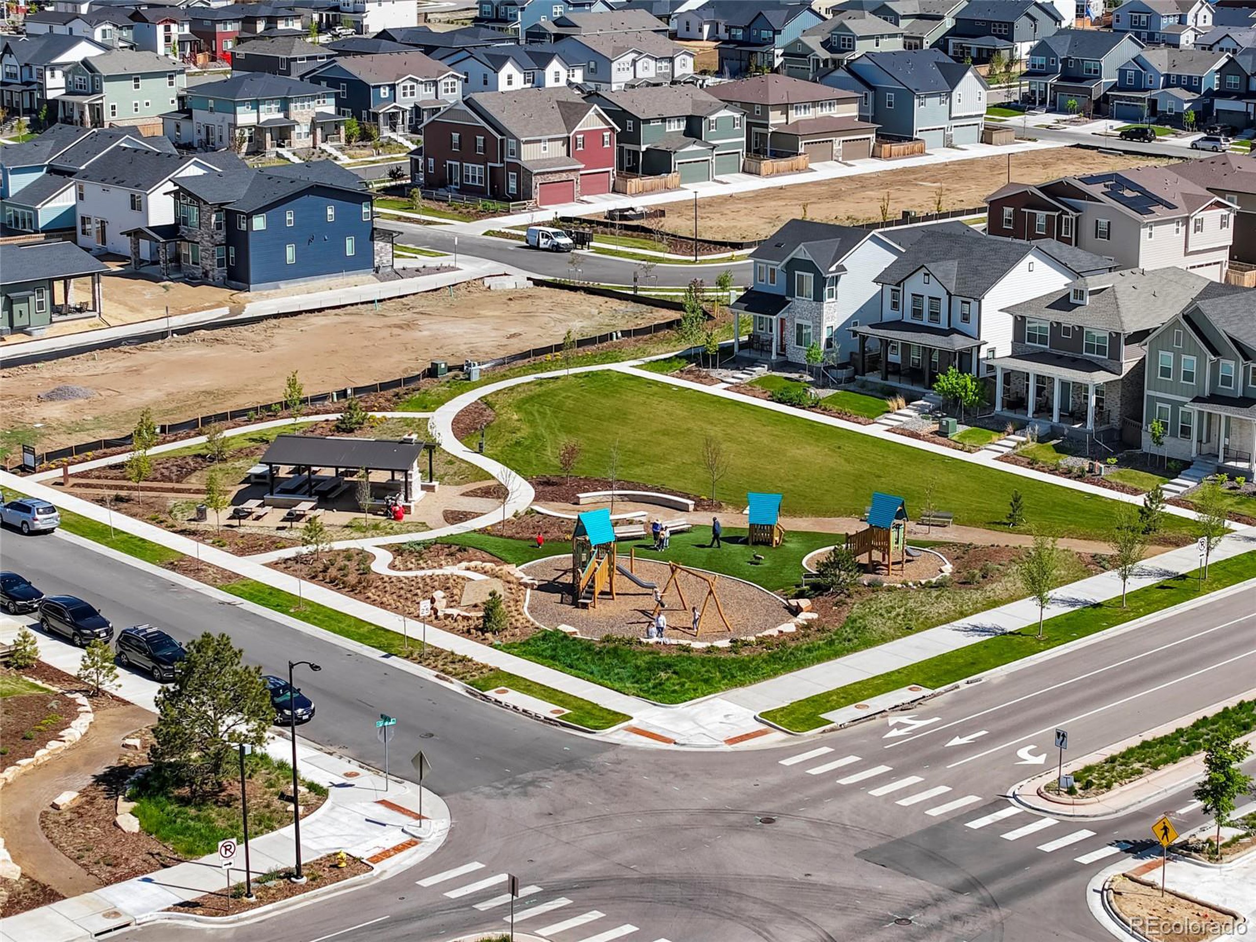 20968 East 60th Place Aurora, CO 80019 - Photo 50 of 50 an aerial view of a house with a garden and patio