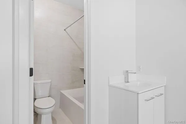 a bathroom with a toilet and a bathtub