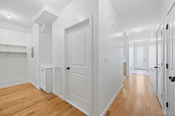 a view of a bathroom from the hallway